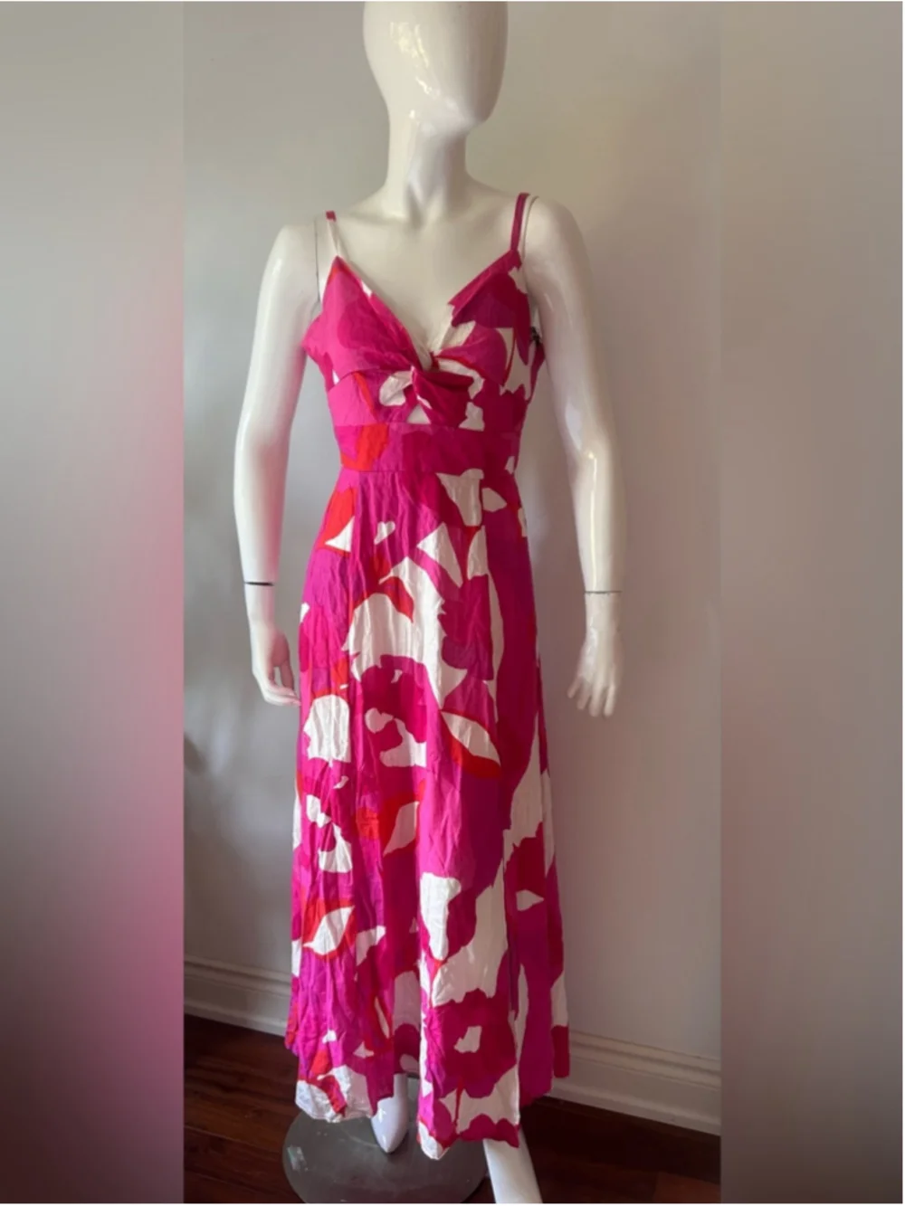 1. State Fuchsia and White Abstract Print Maxi Dress - Picture 2 of 7
